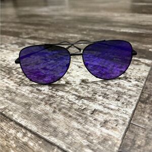 Diff eyewear Black Sunglasses with Purple Lenses